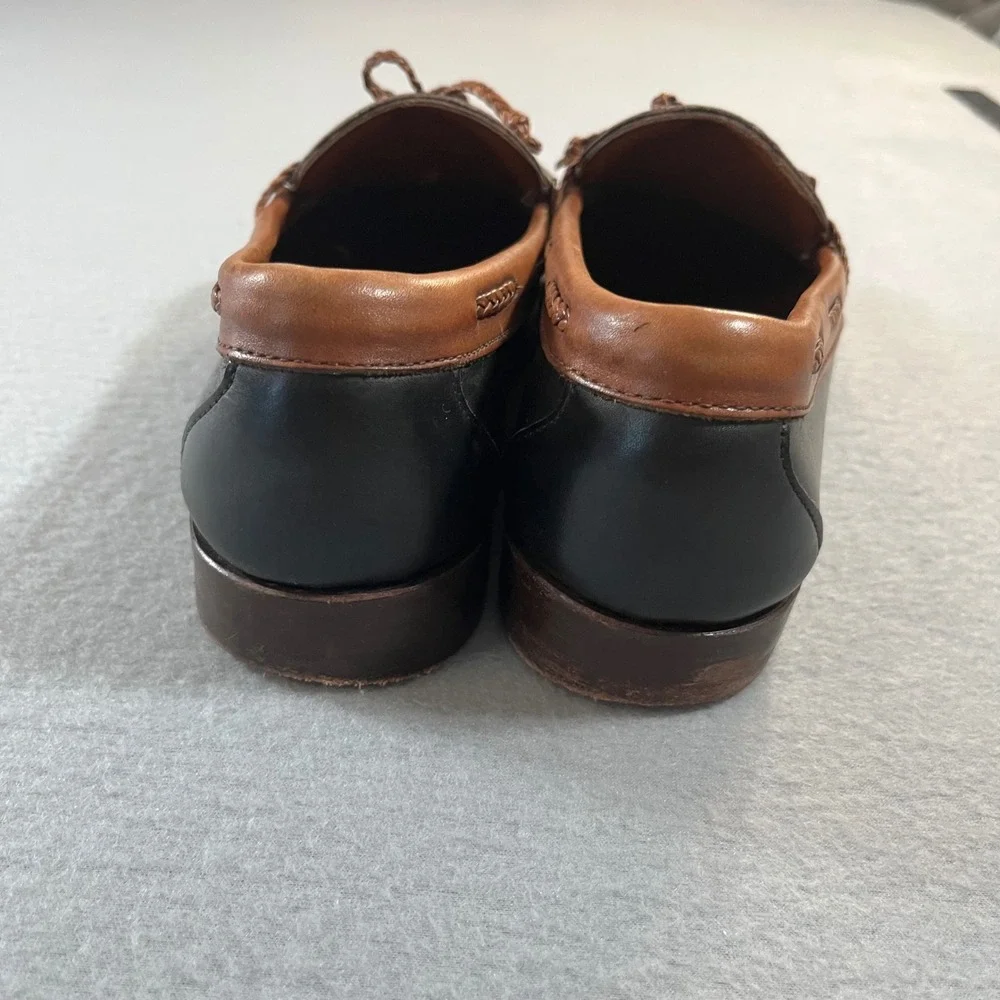 Allen Edmonds Woodstock Mens 8.5 E Black Brown Leather Kiltie Tassel Loafers USA